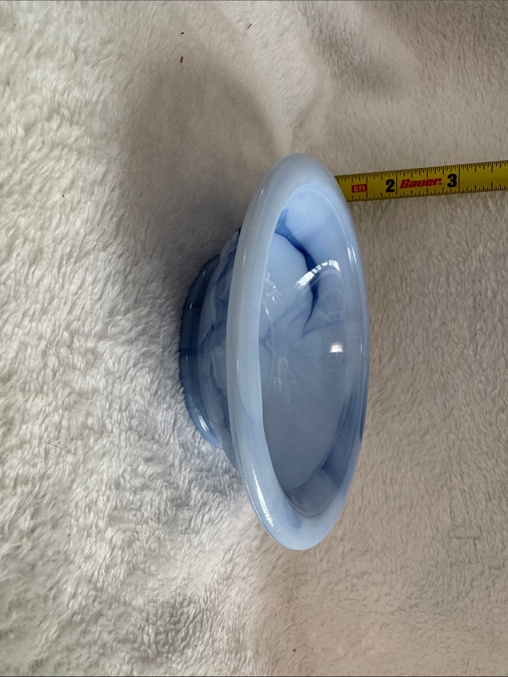Vintage 1978 Avon Victoriana Blue Slag Milk Glass Wash Basin Bowl Soap Dish